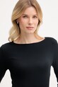 United Colors of Benetton longsleeve damski z wiskozy czarny 3Z12D10C2