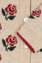 Konges Sløjd kardigan z dodatkiem wełny dziecięcy BELOU KNIT COLLAR CARDIGAN KS104226.PreSpring beżowy