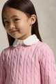 Παιδικό βαμβακερό πουλόβερ Polo Ralph Lauren 312901316010 ροζ