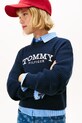 Dziewczynka Tommy Hilfiger sweter bawełniany dziecięcy KG0KG08921.128.176.PPY2 granatowy