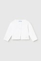 Dječji pamučni kardigan Mayoral bez uzorka bijela 1307.4F.Baby.PPY2