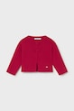 Dječji pamučni kardigan Mayoral bez uzorka crvena 1307.4F.Baby.PPY2