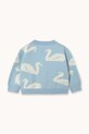 Tinycottons kardigan bawełniany niemowlęcy BIG SWANS BABY CARDIGAN SS26.383 niebieski SS26