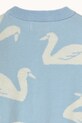Dziewczynka Tinycottons kardigan bawełniany niemowlęcy BIG SWANS BABY CARDIGAN SS26.383 niebieski