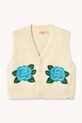 Tinycottons kamizelka bawełniana dziecięca FLOWERS KNITTED VEST SS26.405 beżowy SS26