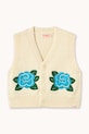 Tinycottons kamizelka bawełniana dziecięca FLOWERS KNITTED VEST SS26.405 beżowy SS26
