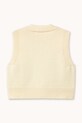 Dziewczynka Tinycottons kamizelka bawełniana dziecięca FLOWERS KNITTED VEST SS26.405 beżowy