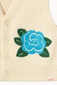 Tinycottons kamizelka bawełniana dziecięca FLOWERS KNITTED VEST beżowy SS26.405