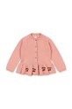 Konges Sløjd kardigan bawełniany dziecięcy CYPRES CARDIGAN GOTS aplikacja różowy KS104755.PPY2