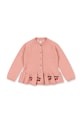 Konges Sløjd kardigan bawełniany dziecięcy CYPRES CARDIGAN GOTS aplikacja różowy KS104755.PPY2