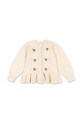 Konges Sløjd kardigan bawełniany dziecięcy SOLEIL CARDIGAN GOTS drobny wzór beżowy KS105083.PPY2