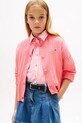 Tommy Hilfiger kardigan dziecięcy bawełniany różowy KG0KG09378.128.176.PPY2