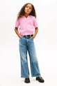 Dievča Tommy Hilfiger sveter s krátkym rukávom detský bavlnený KG0KG09524.104.122.PPY2 ružová