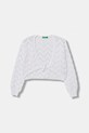 United Colors of Benetton kardigan dziecięcy ażurowy biały 13KNC601Z.G.Stagionale