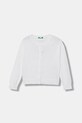 United Colors of Benetton kardigan dziecięcy z bawełną biały 19DKG500S.P.Stagionale