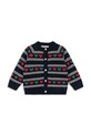 Konges Sløjd kardigan z dodatkiem wełny dziecięcy BELOU KNIT CARDIGAN KS104225.PreSpring granatowy SS26