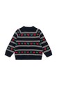 Chłopiec Konges Sløjd kardigan z dodatkiem wełny dziecięcy BELOU KNIT CARDIGAN KS104225.PreSpring granatowy