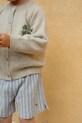Konges Sløjd kardigan z dodatkiem wełny dziecięcy BILLI KNIT CARDIGAN średniej grubości szary KS104701.PPY2