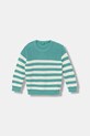 United Colors of Benetton sweter dziecięcy z bawełną turkusowy 18PFH103B.P.Stagionale