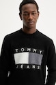 Πουλόβερ με συνδυασμό αλπακά Tommy Jeans μαύρο DM0DM22860