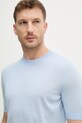 BOSS t-shirt wełniany H-Umauro niebieski 50560476