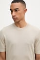 BOSS t-shirt męski wełniany H-Umauro beżowy 50560476