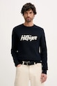 Tommy Hilfiger sweter bawełniany wzorzyste granatowy MW0MW41647