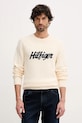 Tommy Hilfiger sweter bawełniany wzorzyste beżowy MW0MW41647