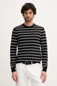 Tommy Hilfiger sweter bawełniany wzorzyste czarny MW0MW41643