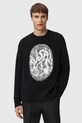 AllSaints sweter z dodatkiem alpaki okrągły czarny M026KE