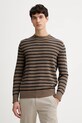 Marc O'Polo sweter okrągły brązowy 620500860158