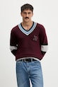 United Colors of Benetton sweter z dodatkiem wełny x Stranger Things okrągły bordowy 1XDGK401F