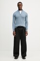 Sveter s prímesou hodvábu Hackett London HM7000137 modrá SS26
