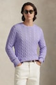 Polo Ralph Lauren sweter bawełniany 5/1 ROVING COTTON gładkie fioletowy 710775885531