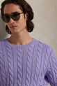 Polo Ralph Lauren sweter bawełniany 5/1 ROVING COTTON fioletowy 710775885531