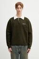 Axel Arigato sweter wełniany Sonny Polo Sweater gładkie zielony A3721001