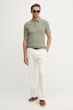 Trussardi úpletové polo tričko pánske bavlnené M0558000060N zelená SS26