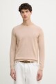Trussardi sweter męski z bawełną beżowy M0598000064N