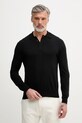 Sisley Πουλόβερ Ανδρικό με βαμβάκι μαύρο 10F2S300S