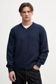 Sisley pánsky sveter s bavlnou tmavomodrá 1WBXS400M