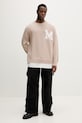 MM6 Maison Margiela sweter z dodatkiem wełny SH0HL0039.M13206.115 beżowy SS26