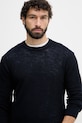 United Colors of Benetton sveter pánsky s prímesou ľanu tmavomodrá 1DC3U10BK