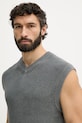 United Colors of Benetton Безрукавка для мужчин с хлопком серый 1VOXU401M
