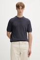 Marc O'Polo póló férfi lenvászonnal sötétkék 5000012734