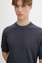 Marc O'Polo póló férfi lenvászonnal sötétkék 5000012734