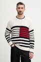 Tommy Hilfiger sweter męski bawełniany beżowy MW0MW42782