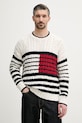 Tommy Hilfiger sweter męski bawełniany beżowy MW0MW42782