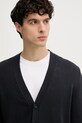 BOSS kardigan męski z bawełną BOSS X DAVID BECKHAM granatowy 50563597