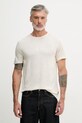 Joop! Πλεκτό t-shirt ανδρικό με πρόσμιξη λινού μπεζ 30102613