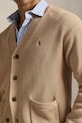 Polo Ralph Lauren kardigan bawełniany COTTON-SWEATER-CARDIGAN brązowy 710B13887003